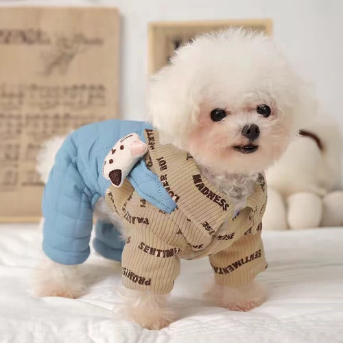 Одежда для щенков и кошек, новый стиль, осенне-зимний Тедди, маленькая собачка, бишон, померанский шпиц, Тедди, четыре лапы, утолщенные и теплые