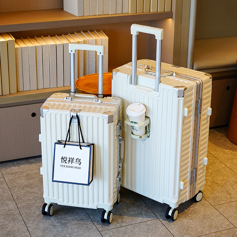 多機能スーツケース レディース トロリーケース メンズ アルミフレーム 大容量 旅行 20 インチ ユニバーサルホイールボーディング パスワードレザーケース