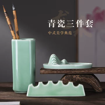 宋時代 汝窯 青磁 筆洗 中国古美術 藏出 植木鉢 小品盆栽 盆栽鉢