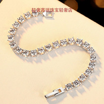 US imported Moto Diamond bull head bracelet 18k platinum single row drill sterling silver round drill 20 minutes 30 points 50 points handwear