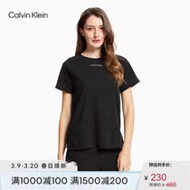CK underwear Womens casual mini LOGO print split round neck short sleeves homewear QS6701