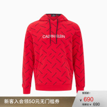  CK sports 2021 autumn and winter new mens drawstring hooded reflective LOGO full printing long-sleeved sweater 4MF1W314