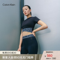 CK sports 2021 autumn and winter new womens LOGO ribbon fashion short round neck short sleeve T-shirt 4WF1K148
