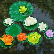 Fish tank lotus leaf pool floating duckweed props landscaping water lily plastic decoration simulation for Buddha lotus flower fake water grass