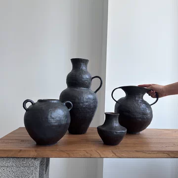 侘寂风黑色陶瓷花瓶-侘寂风黑色陶瓷花瓶促销价格、侘寂风黑色陶瓷花瓶