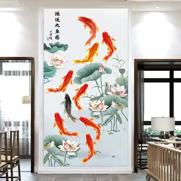 九鱼纳福玄关挂画-九鱼纳福玄关挂画促销价格、九鱼纳福玄关挂画品牌- 淘宝