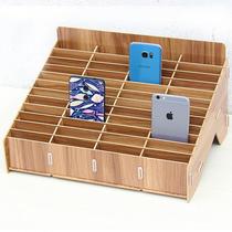 Meeting materials are placed in multiple shelves to store desktop management mobile phone storage screen box wooden storage classroom