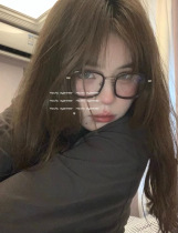 Houhu {Tenderness Guide} Salt and Sweet Retro Splicing Design Plate Glasses Frame Can Be Equipped with Blue Light
