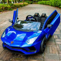 Children's electric car with remote control four-wheel car four-wheel drive can sit on baby toy car for men and women children swing stroller