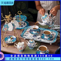 Bone China Light luxury European and American style small luxury coffee cup and saucer afternoon tea set set Household English flower tea cup pot water set
