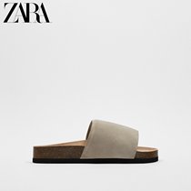 ZARA Spring New Pint Mens Shoes Beige Anti-Suede Leather leather Slippers Style Sandals 2707920102