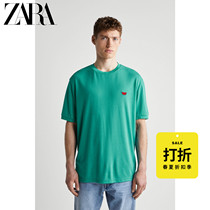 ZARA Discount season] Mens embroidered knitted short sleeve T-shirt 04090420504