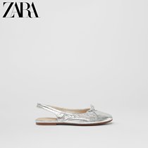 ZARA new childrens shoes girls plated metal layer exposed with ballet shoes 12543730092