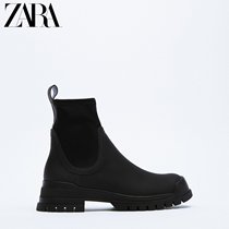  ZARA autumn new womens shoes black wave thick-soled heightening bottom booties 11102810040
