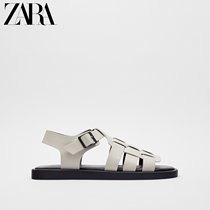 ZARA Spring New Pint Mens Shoes White Buckle Accessories Pull With Fashion Casual Sandals 2739820002