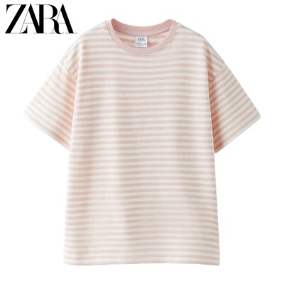 taobao agent ZARA 2023 Autumn New Products Children's Girl Premium striped T -shirt 9007704 620