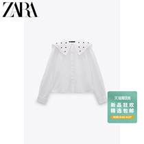  ZARA early autumn new TRF womens small round lapel poplin shirt 00881947250