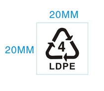 Export environmental protection stickers LDPE transparent stickers plastic bags with circular logo stickers 4LDPE recycling label 1400 30 yuan