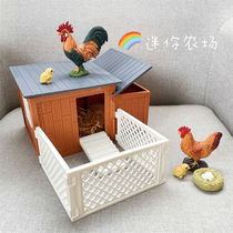 Exit Quality Mini Chicken House Model Suit Rabbit House Dogs Over Home Early Teach Cognitive Pendulum Sand Pan DIY Farm