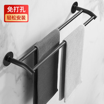 Towel rack hole-free toilet bathroom wall hanging simple pylons toilet toilet shelf hanging towel single pole