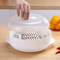 Microwave oven heating special bowl with lid plastic crisper egg rice utensils round steamer household