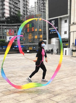 6 7 8 long ribbon colored silk adult dance props silk square dance ribbon telescopic rod 90cm colored ribbon
