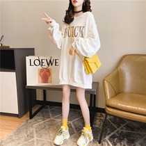 Pregnant woman t-shirt blouse Women in spring and autumn with loose medium long spring clothing suit new out fashion models early spring long sleeves