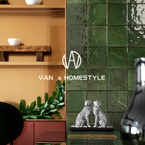 Vatican olive green retro hand-made bricks Spanish imported bathroom tile kitchen balcony wall tiles