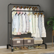 Multifunctional movable floor-to-ceiling hanger hanger drying rack simple indoor balcony thickened double-pole clothes drying Rod