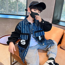 Boy trendy autumn clothing Cowboy shirt jacket 2022 new blouses Spring and autumn money CUHK child handsome boy tide