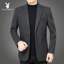 2021 autumn new middle-aged mens casual wool jacket spring and autumn suit jacket small suit father