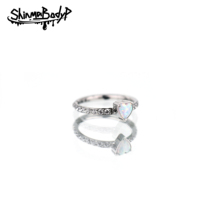 Shinma Titanium Steel White Care of Aubao Zirconia Silver Earring Earbutton Cold Temperature Piercing
