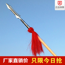 White wax rod red tassel gun overlord gun martial arts gun Zhao Zilong long spear stainless steel Red Cherry gun head spear Taiji gun