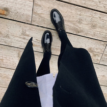 Lin Damo British style small leather shoes womens leather Japanese style plus velvet Korean version all-match black new flat autumn and winter single shoes