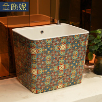 Jin Shini balcony wash mop pool home toilet large ceramic mop pond floor standing trumpet