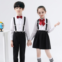 Children's Performance Dress Boys Backband Pants New Dress Pupil Chorus Girl Host Recite Performance Dress