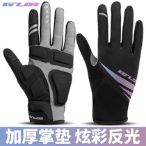 GUB riding gloves all fingers autumn and winter men and women mountain bike gloves shock absorption bicycle equipment touch screen to keep warm