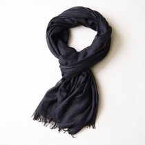 Spring and summer thin mens scarf dark gray and black pure cotton young mans scarf female sun shawl