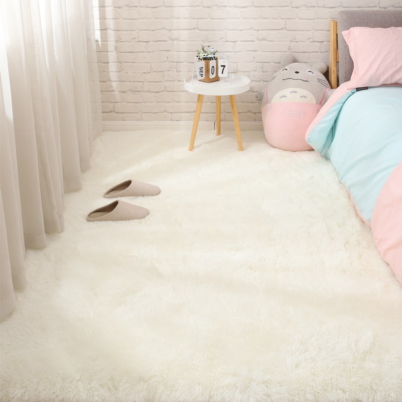 北欧インスタイルの女の子白豪華な寝室のベッドサイドマットリビングルームのコーヒーテーブルカーペットカスタムメイドの壁から壁までのカーペット