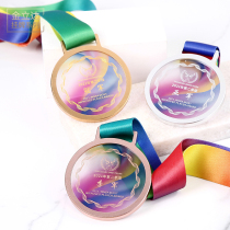 Medal customization honor award children's games champion authorized marathon colorful crystal listing production