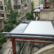 Electric canopy awning Telescopic outdoor ceiling Household sun room Glass room Heat insulation sun protection Aluminum alloy awning