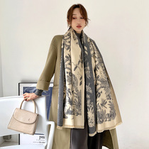 Send mother scarf female winter 2021 new double-sided tassel shawl middle-aged elder birthday gift cashmere scarf