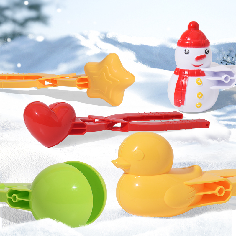 雪で遊ぶ雪だるまクリップガン 雪クリップツール 雪合戦型 アヒルのおもちゃ 子供 冬 雪だるま装備
