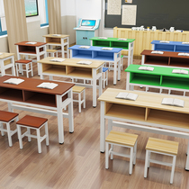School desks and chairs primary and middle school students in double desk class pei xun zhuo classes with drawer desks and chairs direct