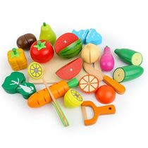 Wooden childrens educational early education House toys simulation fruit cut to see 17 pieces of game vegetables