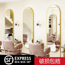 Barber shop Mirror Mirror desk hair salon special beauty salon wall decoration supplies Net Red simple wall-free punch