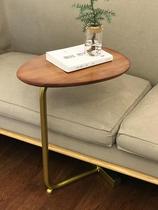 Nordic minimalist c-shaped creative small coffee table sofa side table side table bedside solid wood iron corner