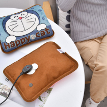 Doraemon hot water bottle charging water injection Plush explosion-proof warm baby warm hand toy Detachable washable pillow dog
