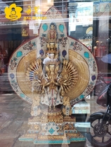 Thousands of hands Guanyin Buddha Nepal full-time gold handmade pinch inlaid with thousands of hands one thousand Eye on the world of Bodhisattva bronze 80cm