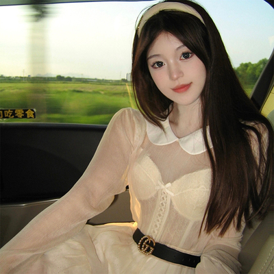 taobao agent Doll, shiffon highlighter, slip dress, doll collar